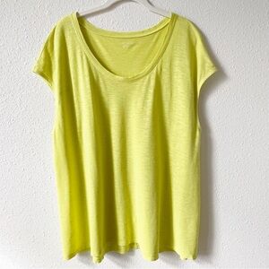 Eileen Fisher Yellow Short Sleeve T Shirt Size Large Colorful Minimalist Coastal